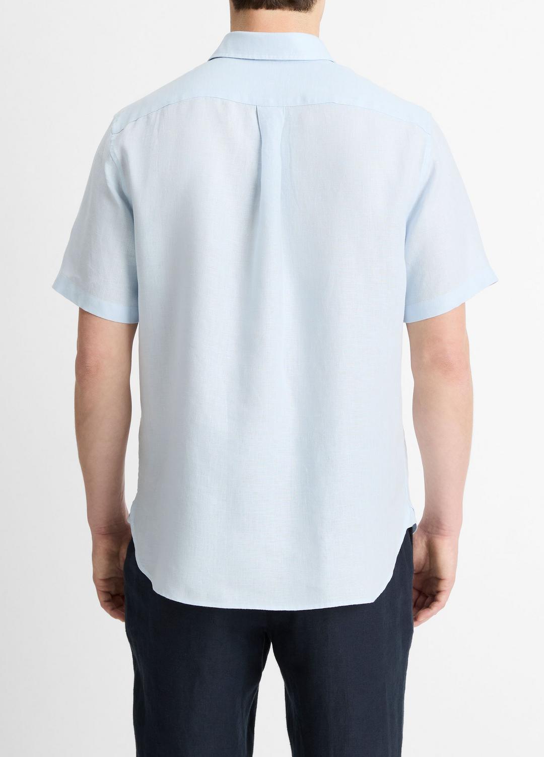 Linen Short-Sleeve Shirt in Short Sleeve GLACIER | VINCE Men