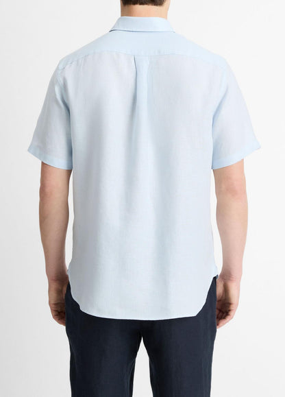 Linen Short-Sleeve Shirt in Short Sleeve GLACIER | VINCE Men