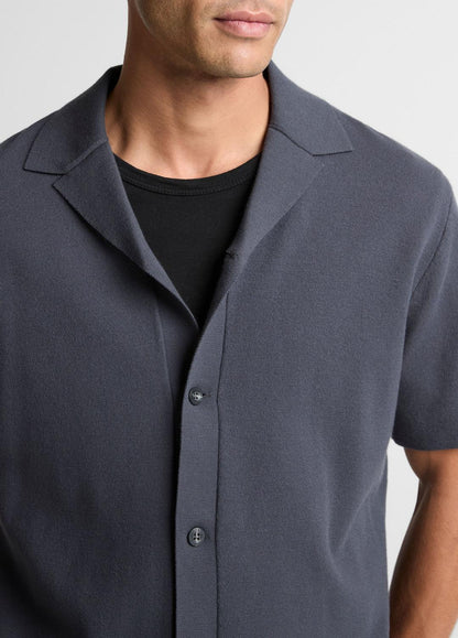 Merino Wool Cabana Shirt  in Short Sleeve STUDIO | VINCE Men