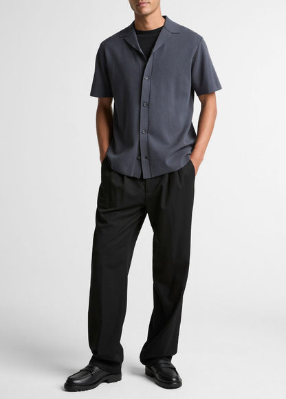 Merino Wool Cabana Shirt  in Short Sleeve STUDIO | VINCE Men