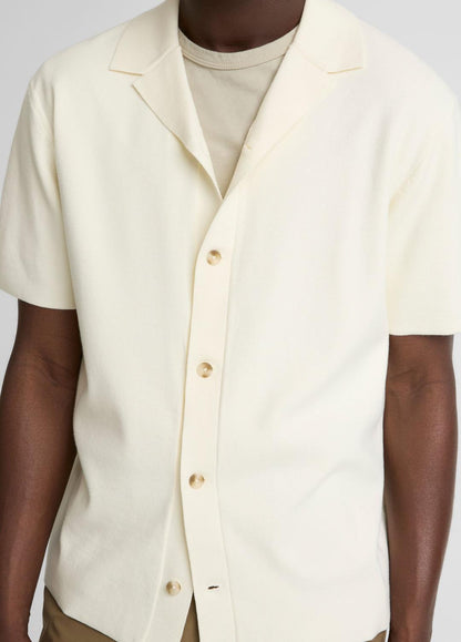 Merino Wool Cabana Shirt  in Short Sleeve CLASSIC CREAM | VINCE Men