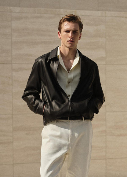Merino Wool Cabana Shirt  in Short Sleeve CLASSIC CREAM | VINCE Men