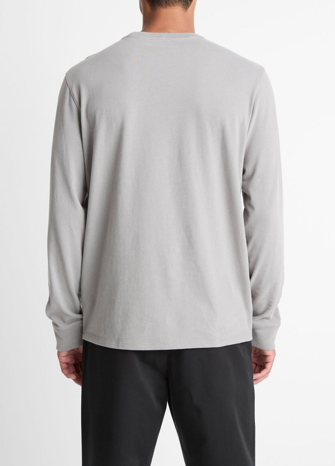 Sueded Jersey Long-Sleeve Pocket T-Shirt in Long Sleeve HEATHER MOUSE | VINCE Men