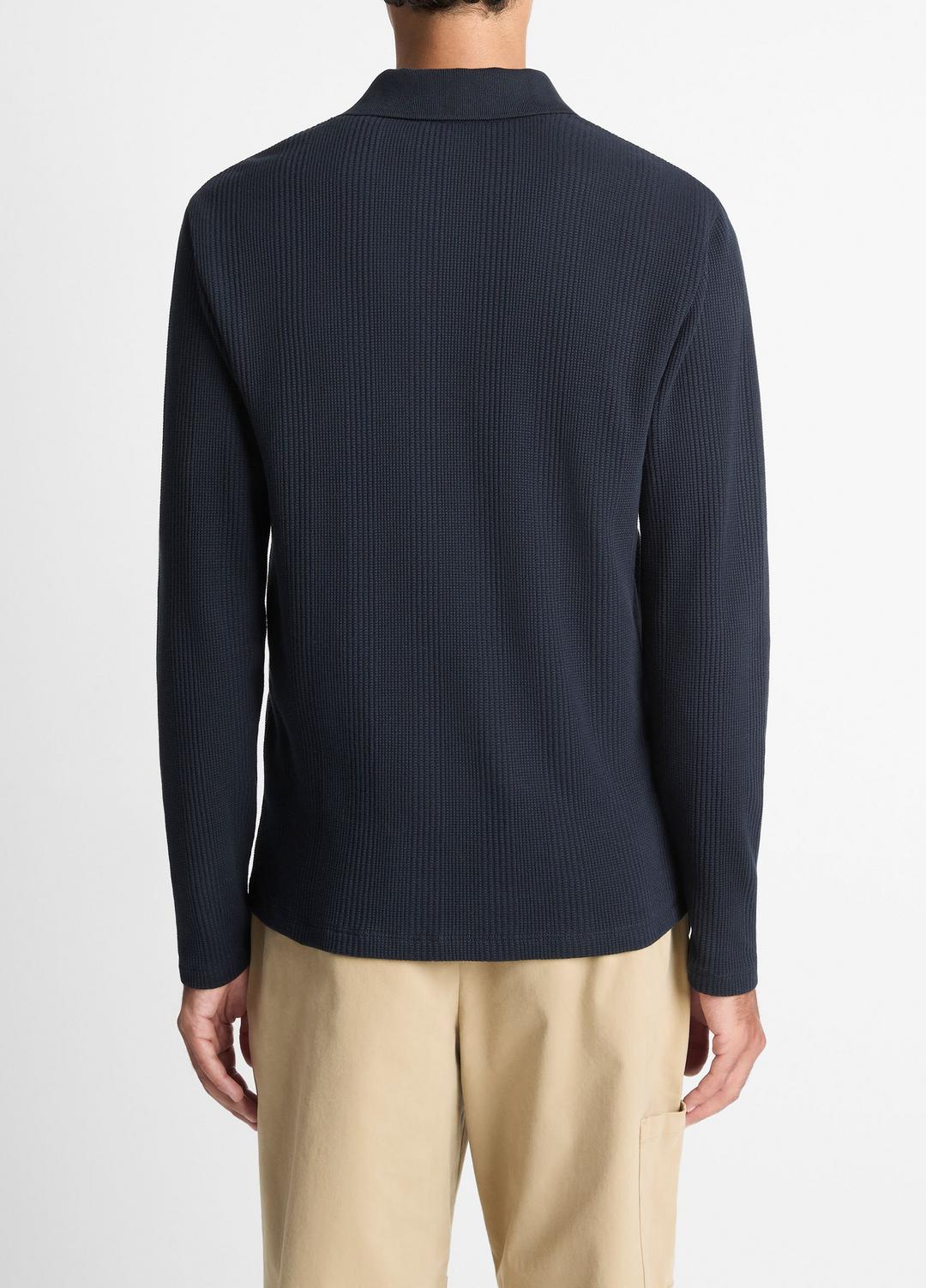 Variegated Cotton Polo Shirt in Henleys & Polos COASTAL BLUE | VINCE Men