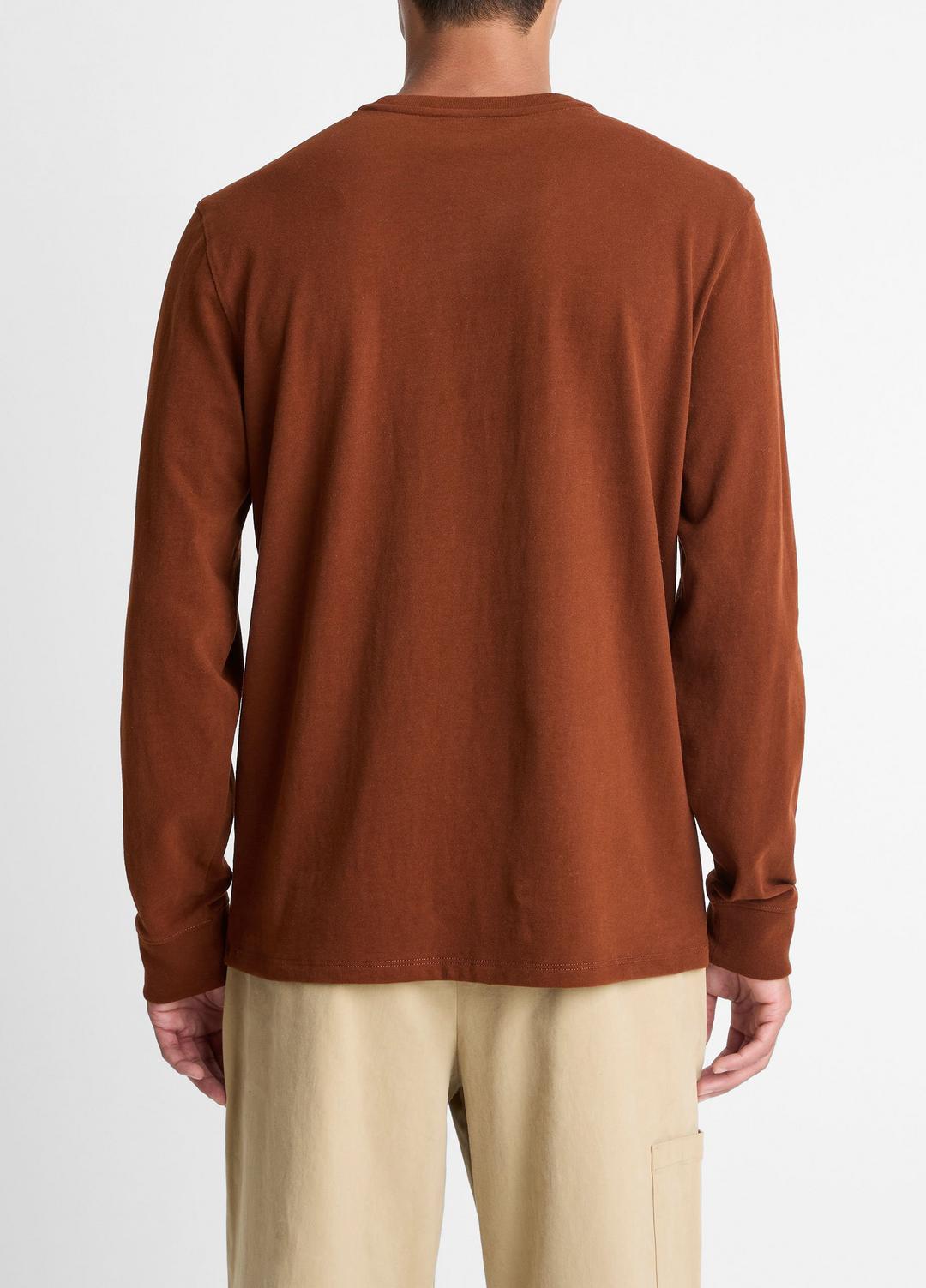 Sueded Jersey Long-Sleeve Pocket T-Shirt in Long Sleeve COPPERHEAD | VINCE Men