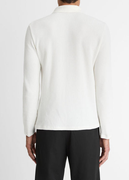Variegated Cotton Polo Shirt in Henleys & Polos OFF WHITE | VINCE Men
