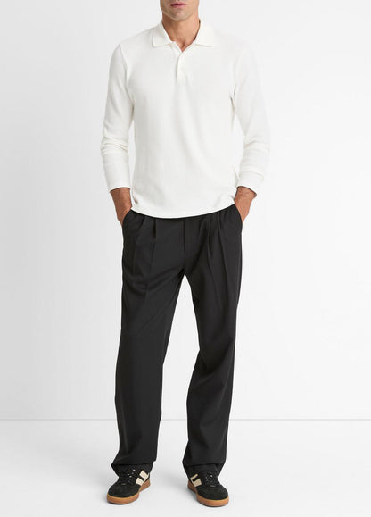 Variegated Cotton Polo Shirt in Henleys & Polos OFF WHITE | VINCE Men