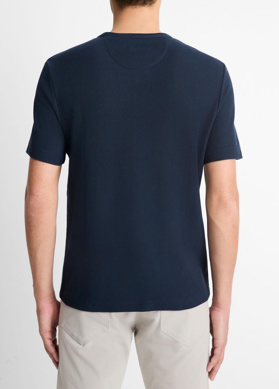 Pima Cotton Piqué Crew Neck T-Shirt in Short Sleeve COASTAL BLUE | VINCE Men
