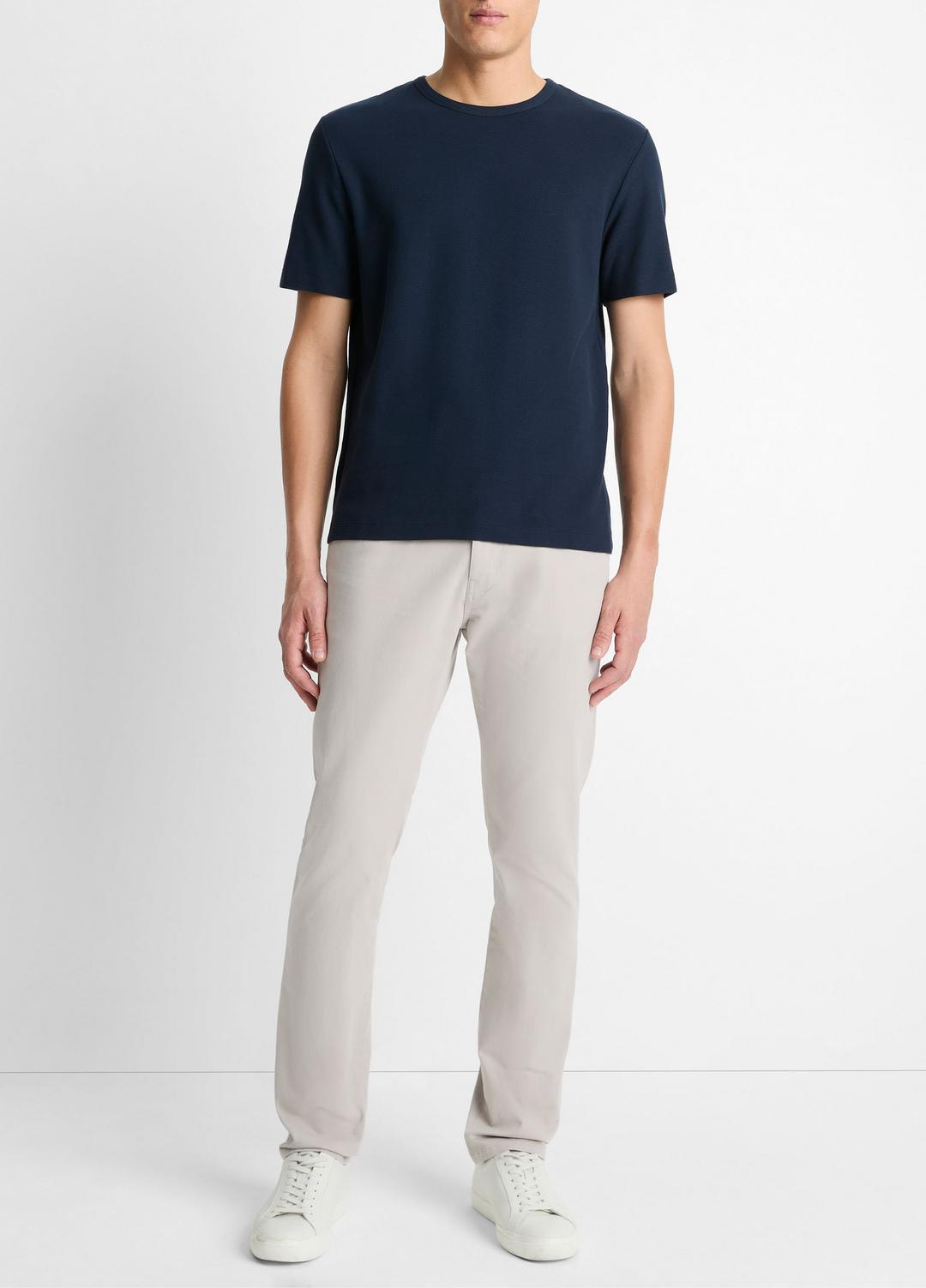 Pima Cotton Piqué Crew Neck T-Shirt in Short Sleeve COASTAL BLUE | VINCE Men