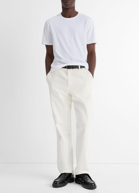 Pima Cotton Crew Neck T-Shirt in Short Sleeve OPTIC WHITE | VINCE Men