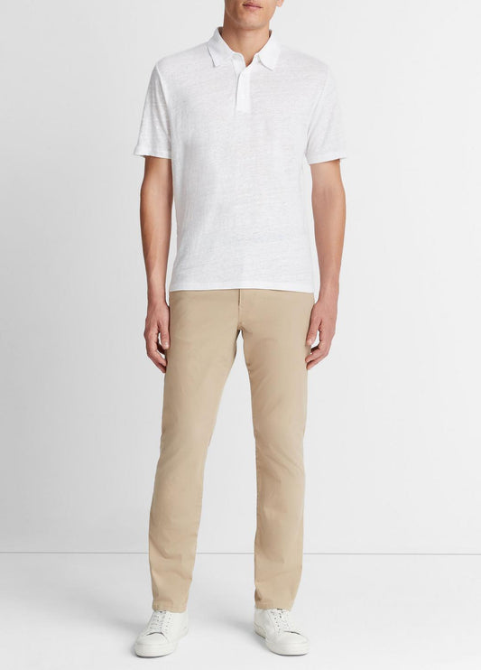 Linen Polo Shirt in Henleys & Polos OPTIC WHITE | VINCE Men