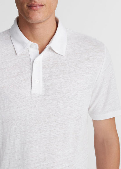 Linen Polo Shirt in Henleys & Polos OPTIC WHITE | VINCE Men