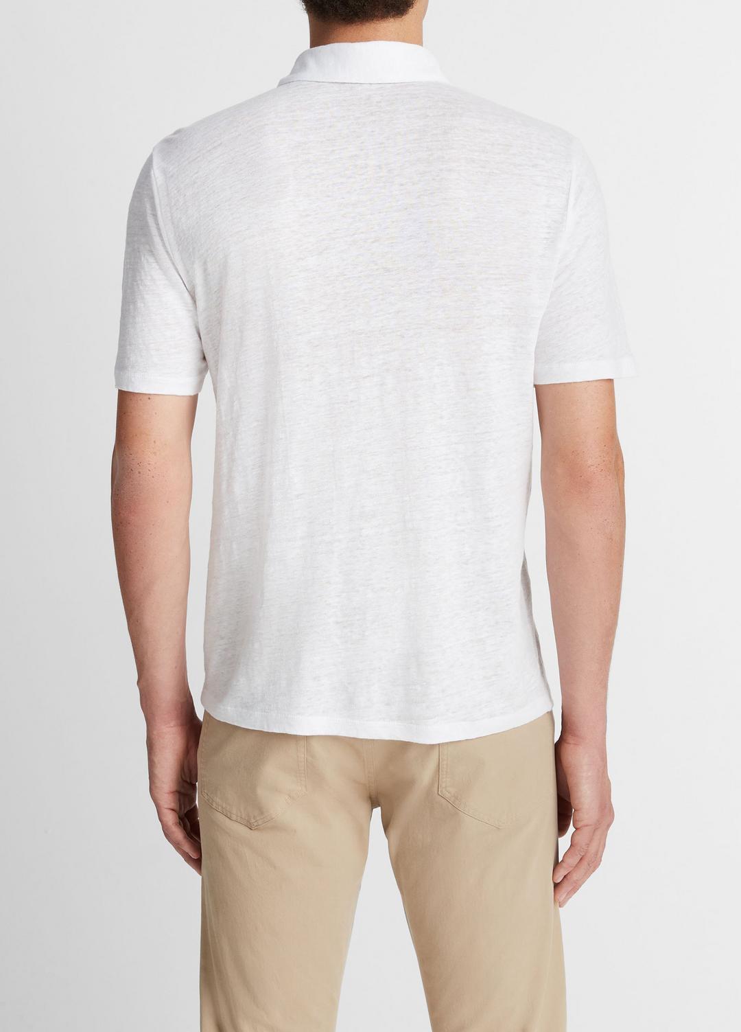 Linen Polo Shirt in Henleys & Polos OPTIC WHITE | VINCE Men