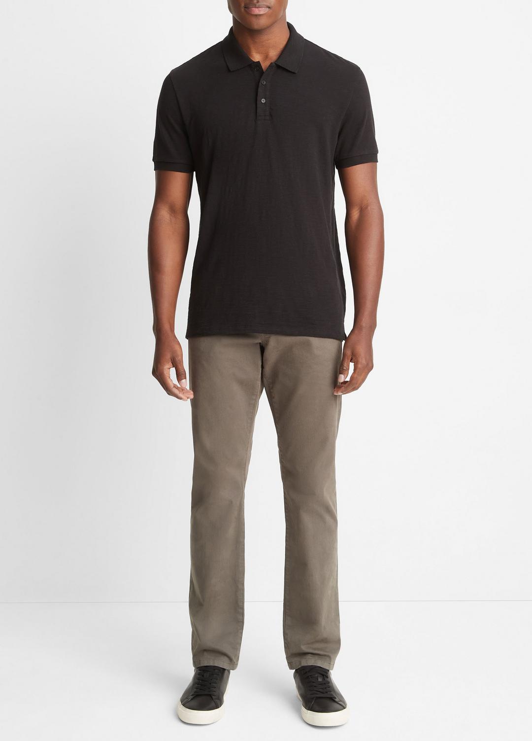 Classic Slub Polo Shirt in Henleys & Polos BLACK | VINCE Men