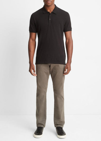 Classic Slub Polo Shirt in Henleys & Polos BLACK | VINCE Men