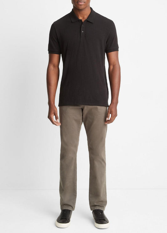 Classic Slub Polo Shirt in Henleys & Polos BLACK | VINCE Men
