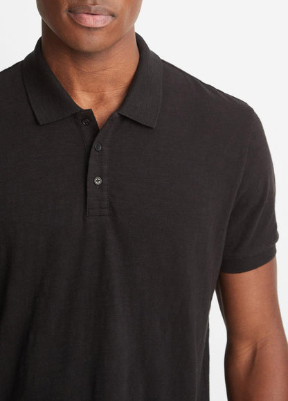 Classic Slub Polo Shirt in Henleys & Polos BLACK | VINCE Men