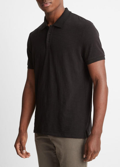 Classic Slub Polo Shirt in Henleys & Polos BLACK | VINCE Men