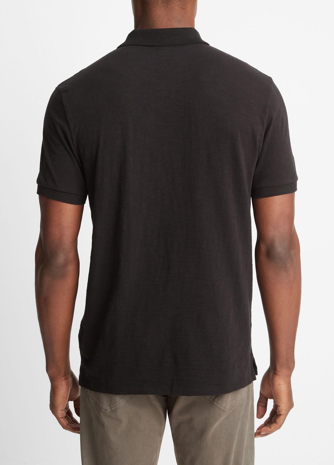 Classic Slub Polo Shirt in Henleys & Polos BLACK | VINCE Men
