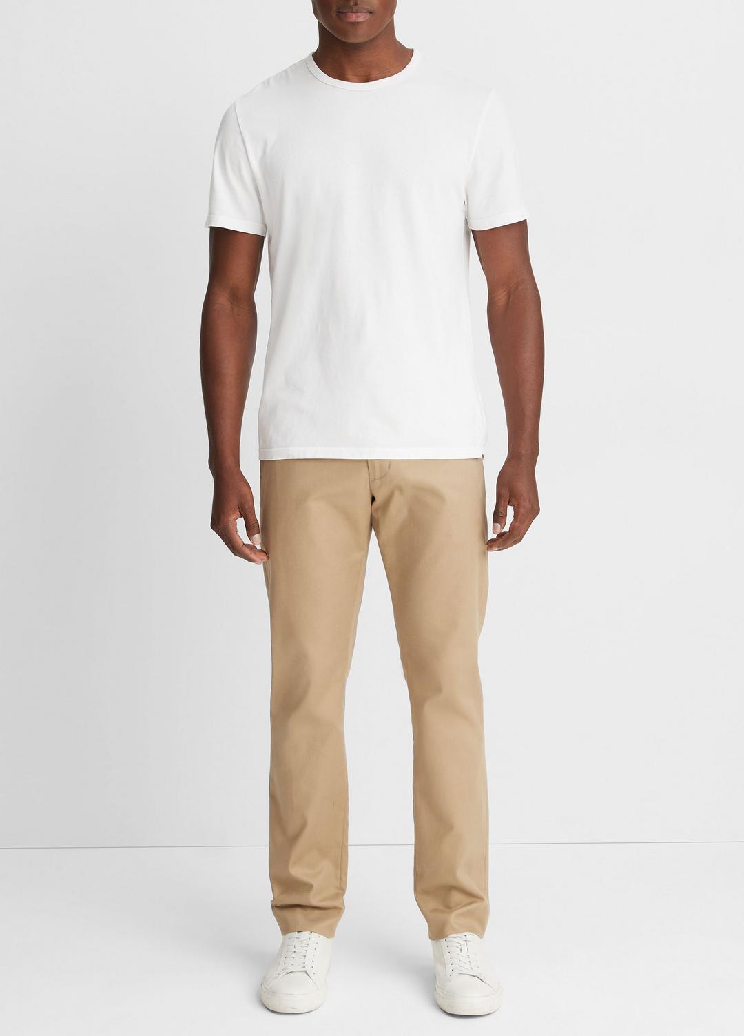 Garment Dye Cotton T-Shirt in Short Sleeve OPTIC WHITE | VINCE Men