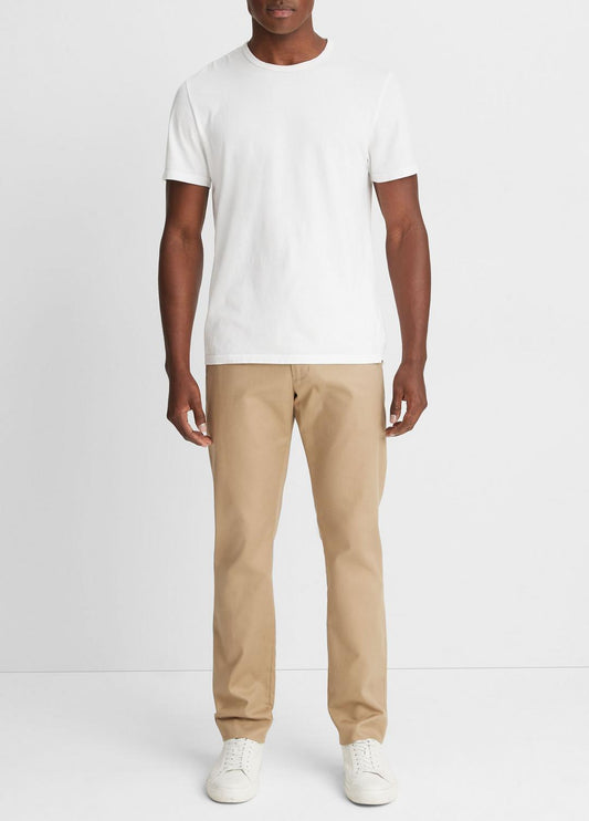 Garment Dye Cotton T-Shirt in Short Sleeve OPTIC WHITE | VINCE Men