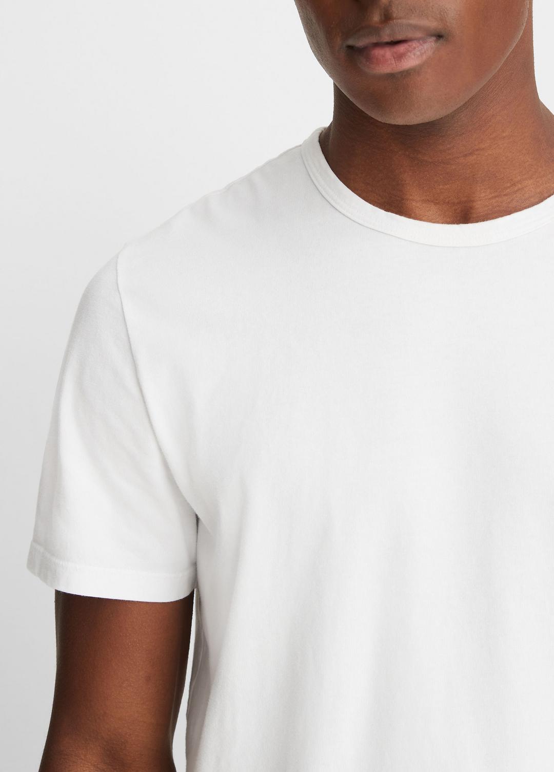 Garment Dye Cotton T-Shirt in Short Sleeve OPTIC WHITE | VINCE Men