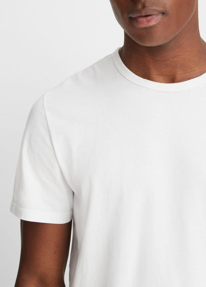 Garment Dye Cotton T-Shirt in Short Sleeve OPTIC WHITE | VINCE Men