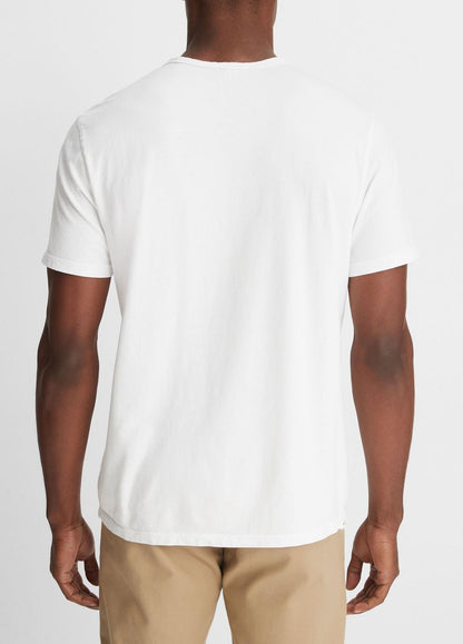 Garment Dye Cotton T-Shirt in Short Sleeve OPTIC WHITE | VINCE Men