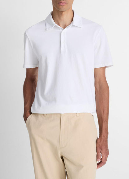 Garment Dye Cotton Polo Shirt in Henleys & Polos OPTIC WHITE | VINCE Men