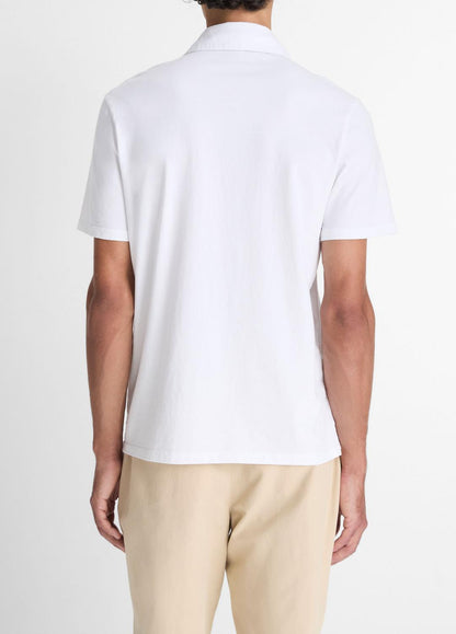 Garment Dye Cotton Polo Shirt in Henleys & Polos OPTIC WHITE | VINCE Men