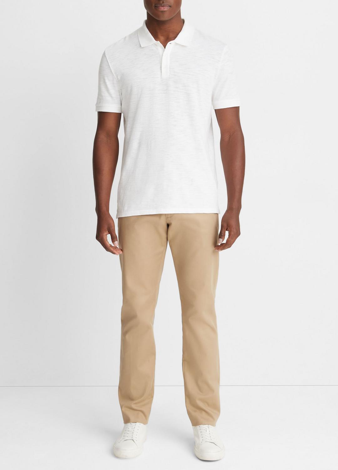 Classic Slub Polo Shirt in Henleys & Polos WHITE | VINCE Men