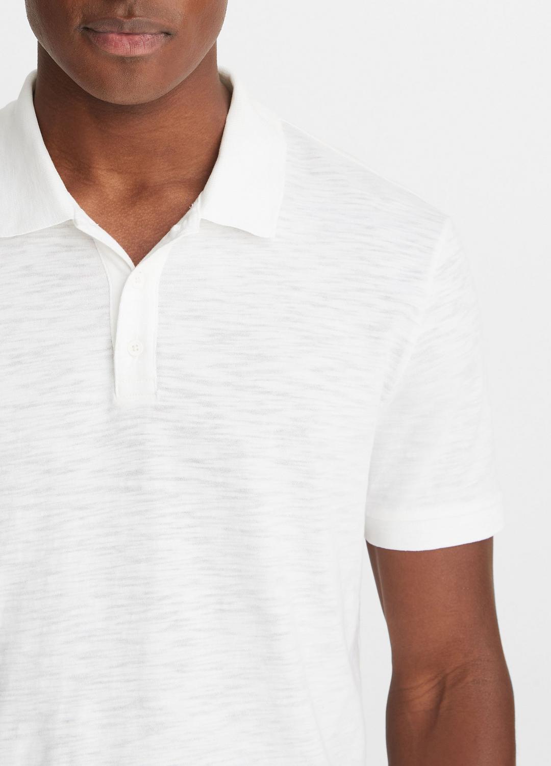 Classic Slub Polo Shirt in Henleys & Polos WHITE | VINCE Men