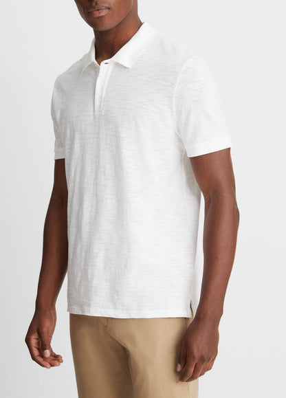 Classic Slub Polo Shirt in Henleys & Polos WHITE | VINCE Men