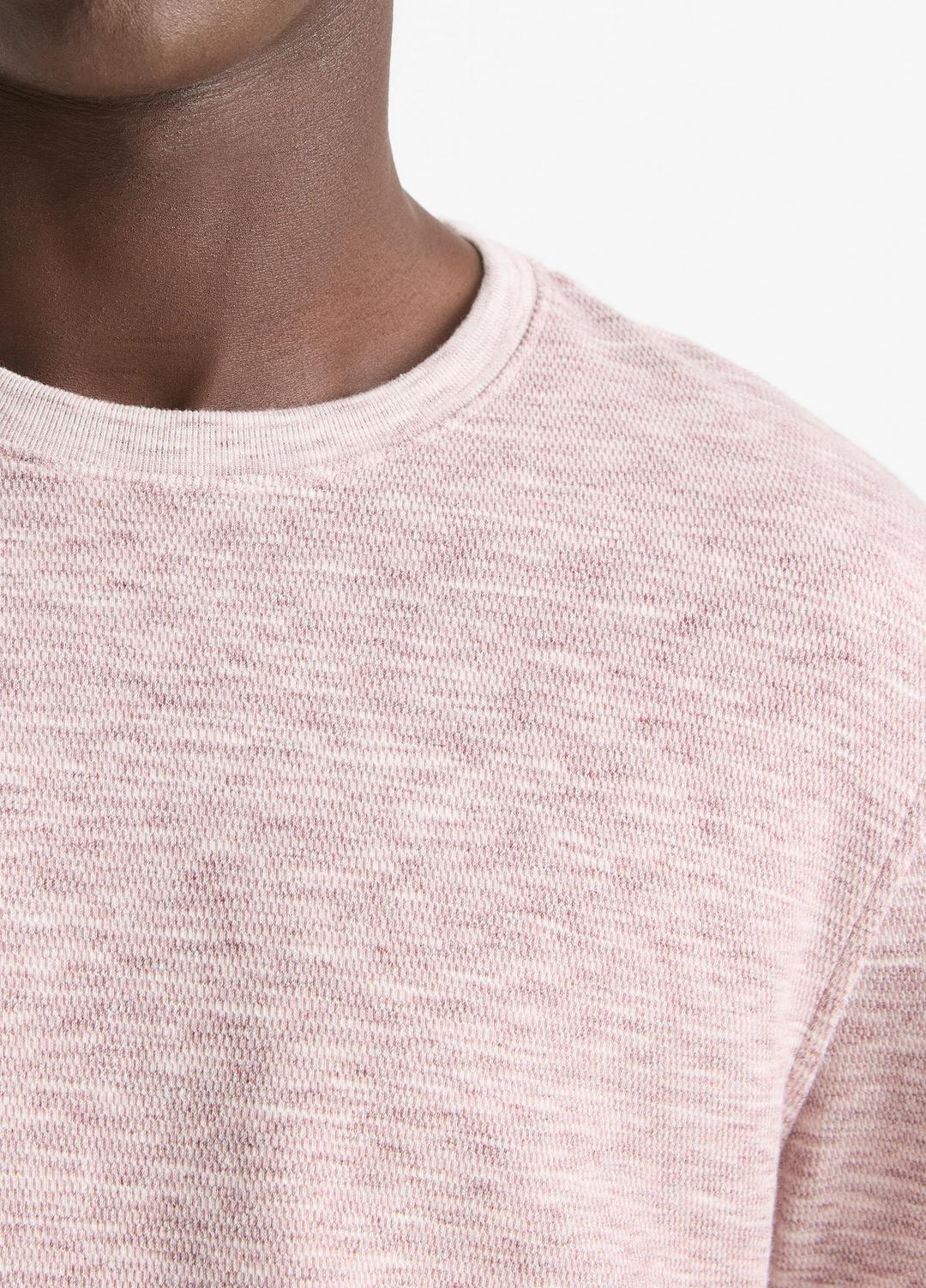 Space-Dye Cotton-Blend Long-Sleeve T-Shirt in Long Sleeve MALBEC/OFF WHITE | VINCE Men