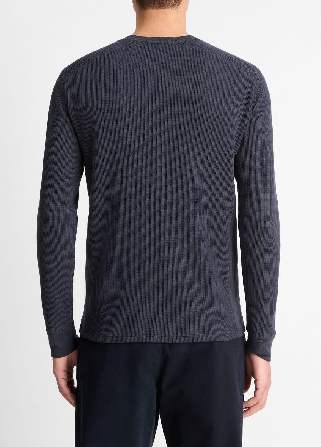 Pima Cotton-Blend Thermal Long-Sleeve Pullover in Long Sleeve COASTAL BLUE | VINCE Men