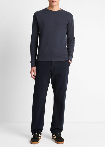 Pima Cotton-Blend Thermal Long-Sleeve Pullover in Long Sleeve COASTAL BLUE | VINCE Men
