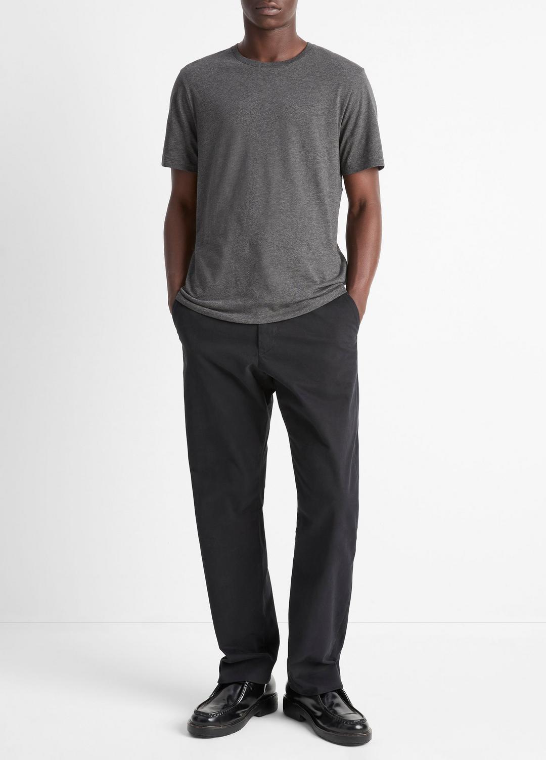 Pima Cotton Crew Neck T-Shirt in Short Sleeve HEATHER CARBON | VINCE Men