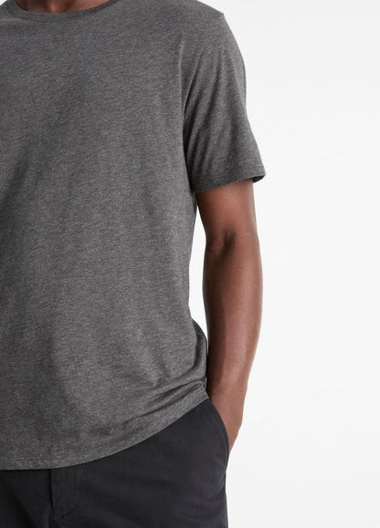 Pima Cotton Crew Neck T-Shirt in Short Sleeve HEATHER CARBON | VINCE Men