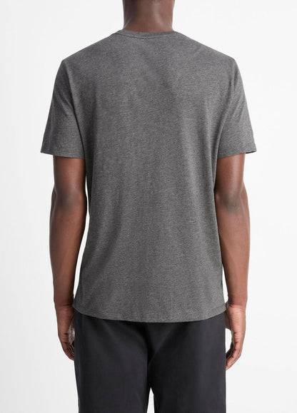 Pima Cotton Crew Neck T-Shirt in Short Sleeve HEATHER CARBON | VINCE Men