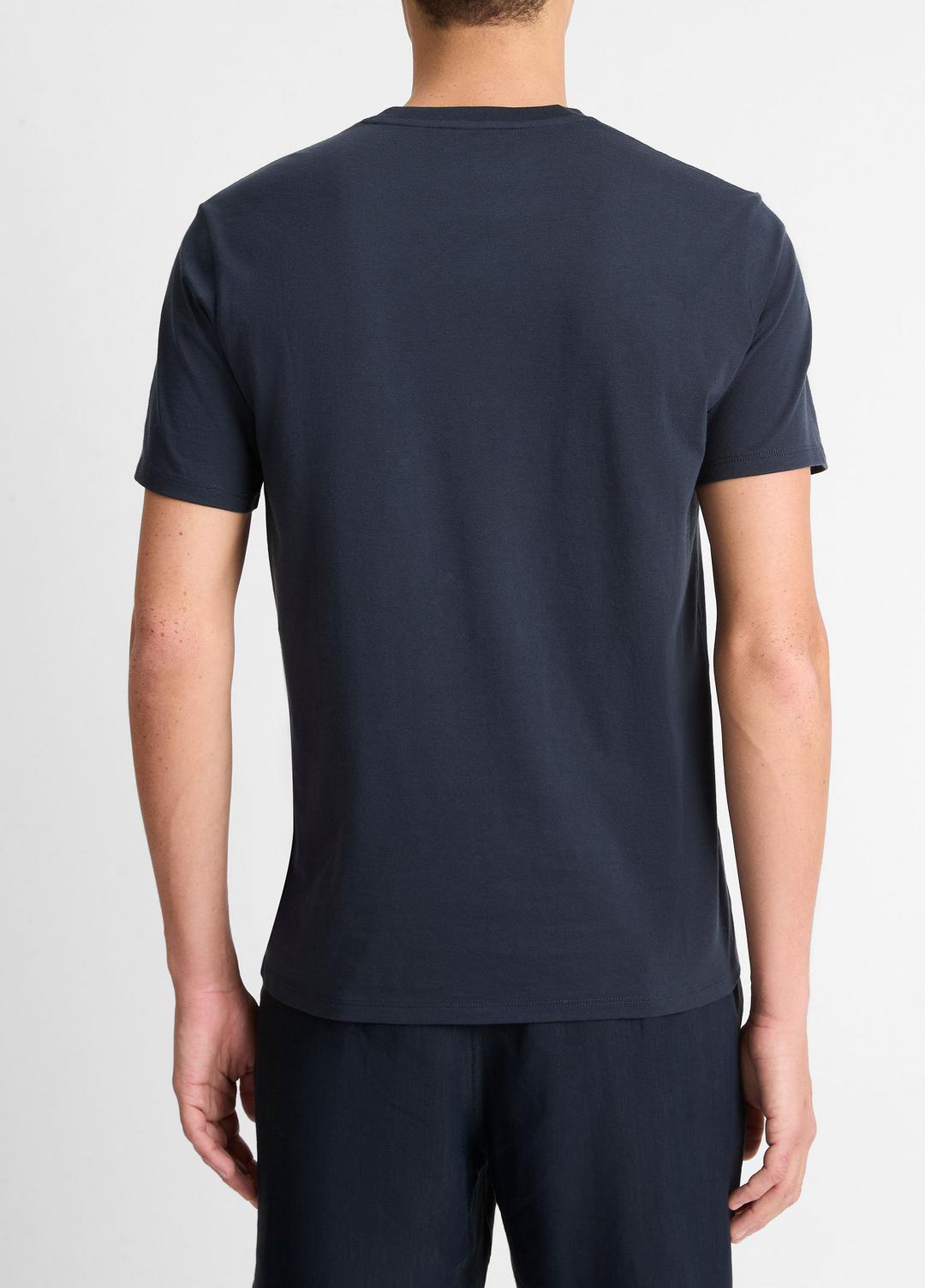 Pima Cotton V-Neck T-Shirt in Short Sleeve COASTAL BLUE | VINCE Men