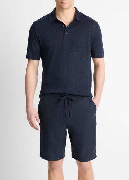 Linen Polo Shirt in Henleys & Polos COASTAL BLUE | VINCE Men