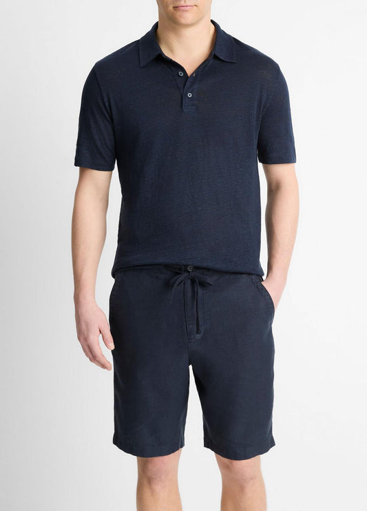 Linen Polo Shirt in Henleys & Polos COASTAL BLUE | VINCE Men