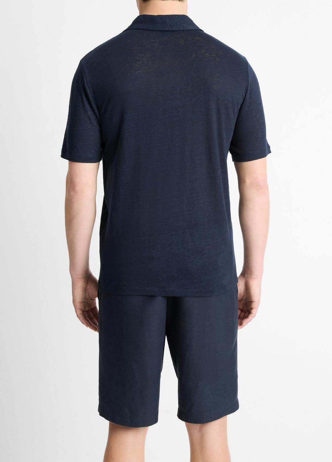Linen Polo Shirt in Henleys & Polos COASTAL BLUE | VINCE Men