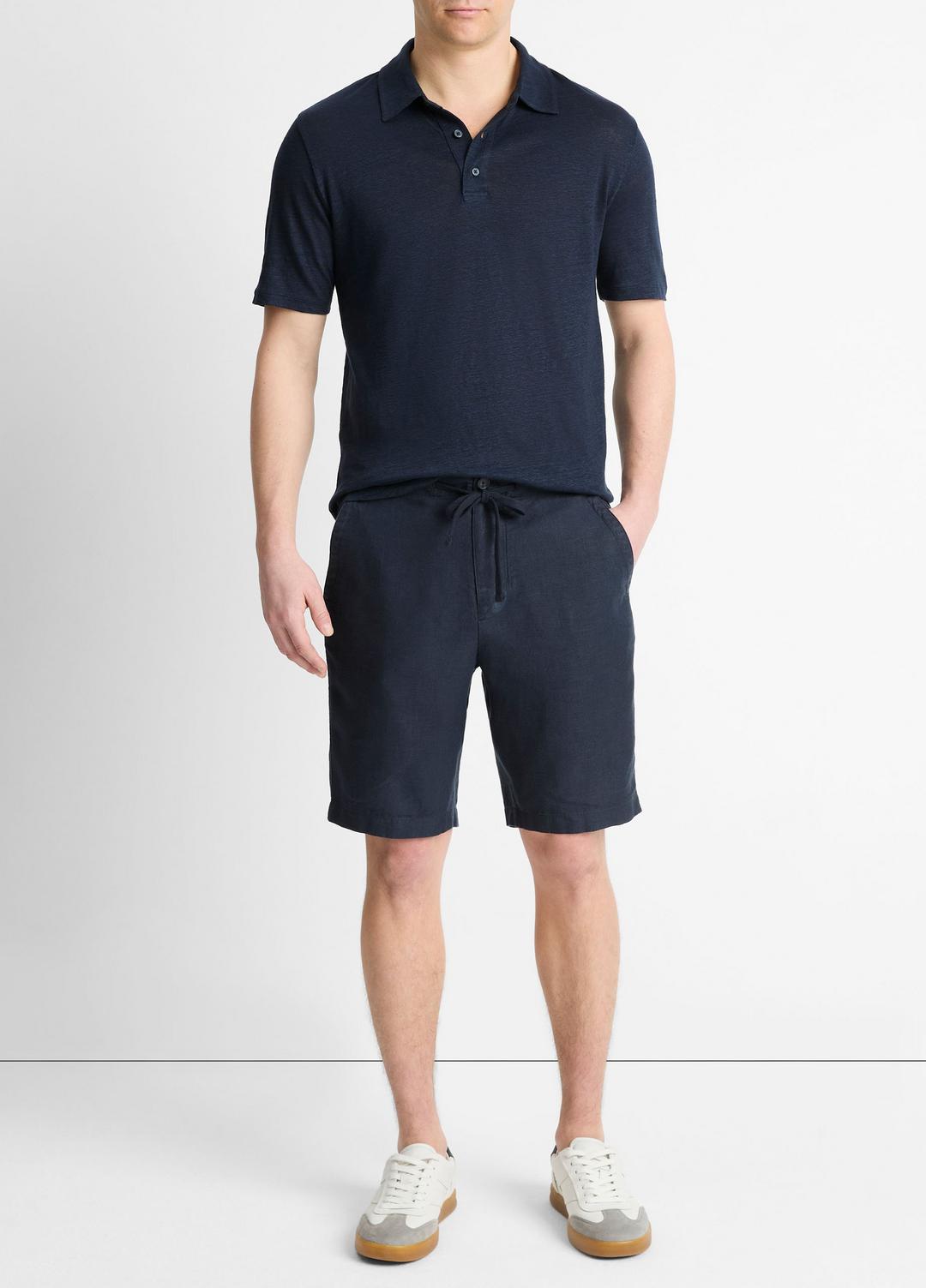 Linen Polo Shirt in Henleys & Polos COASTAL BLUE | VINCE Men