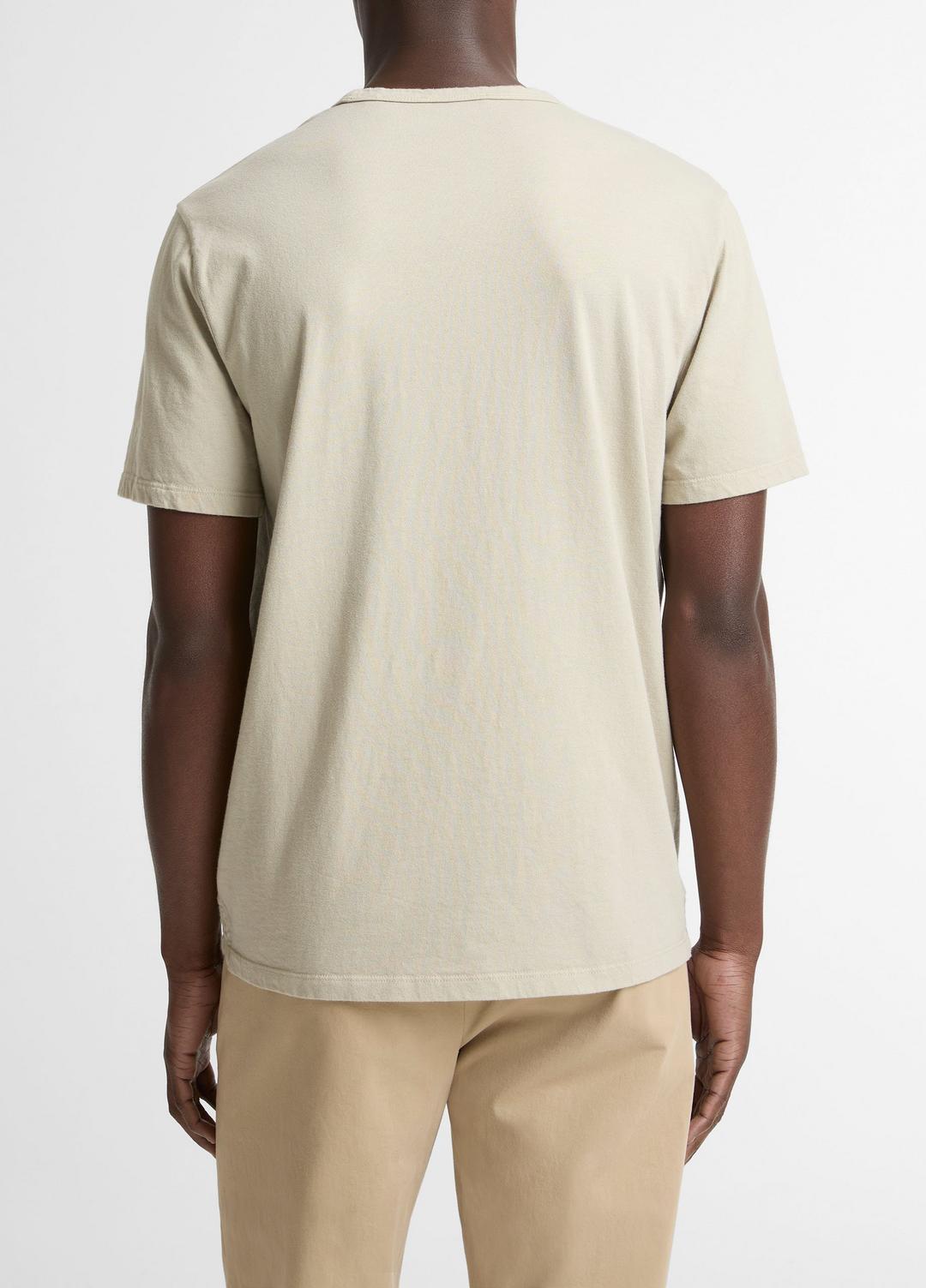 Garment Dye Cotton T-Shirt in Short Sleeve WASHED PARCHMENT | VINCE Men