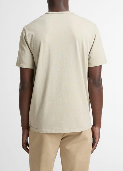 Garment Dye Cotton T-Shirt in Short Sleeve WASHED PARCHMENT | VINCE Men