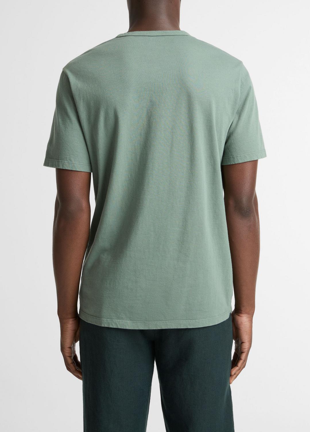 Garment Dye Cotton T-Shirt in Short Sleeve WASHED LAUREL | VINCE Men