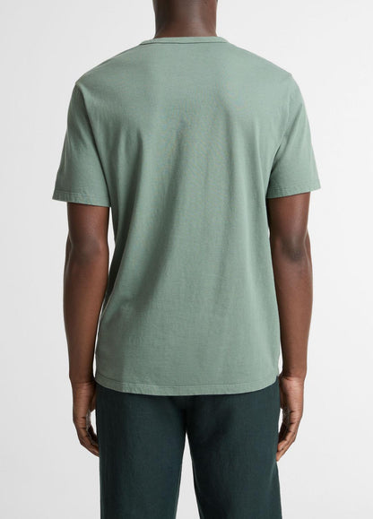 Garment Dye Cotton T-Shirt in Short Sleeve WASHED LAUREL | VINCE Men
