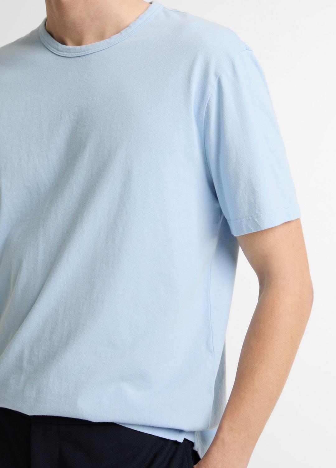 Garment Dye Cotton T-Shirt in Short Sleeve WASHED RAINWATER | VINCE Men