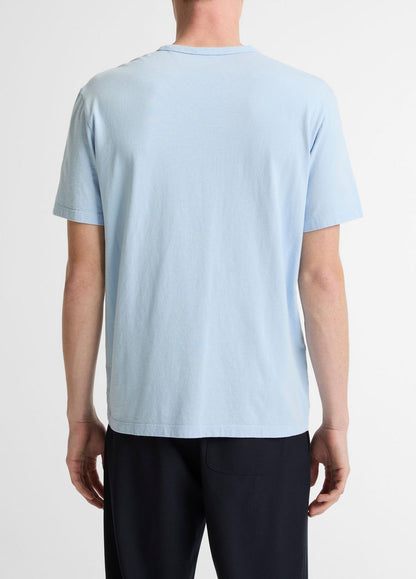 Garment Dye Cotton T-Shirt in Short Sleeve WASHED RAINWATER | VINCE Men